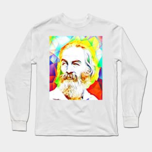 Walt Whitman Colourful Portrait | Walt Whitman Artwork 12 Long Sleeve T-Shirt